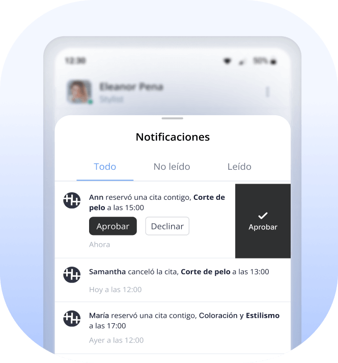 software de gestión de salones gratuito - notificaciones a empleados