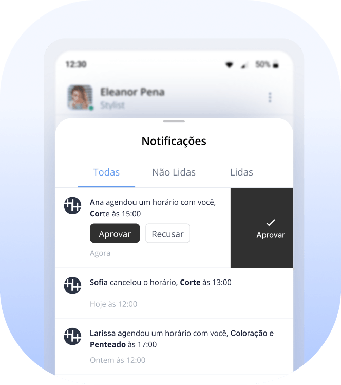 software de gestão de salão grátis - notificações para funcionários