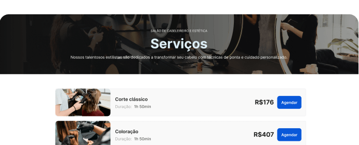 sistema de agendamento online para salão