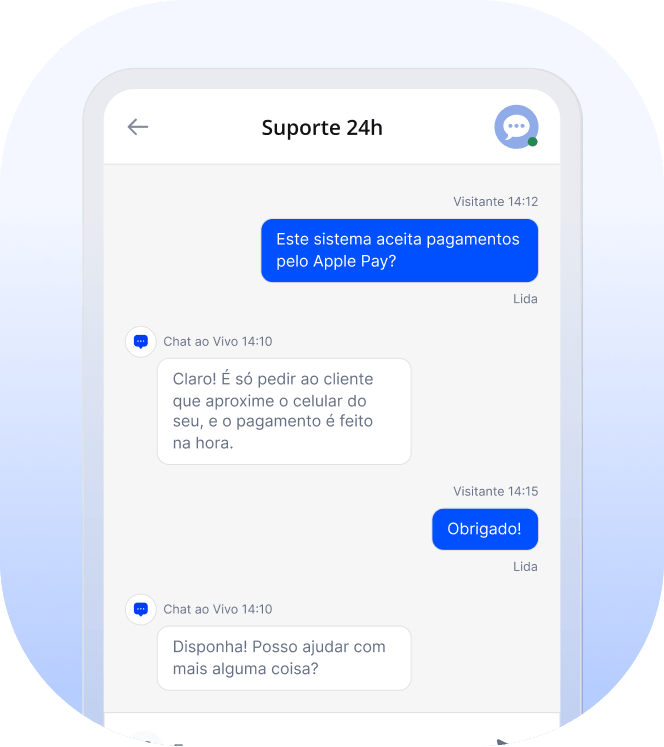 suporte via chat ao vivo