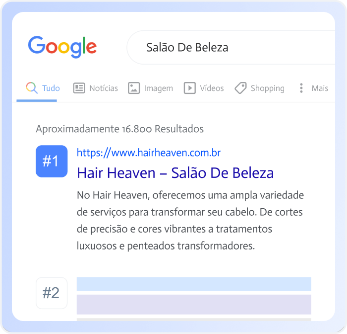 construa um site para salão - otimizado para SEO