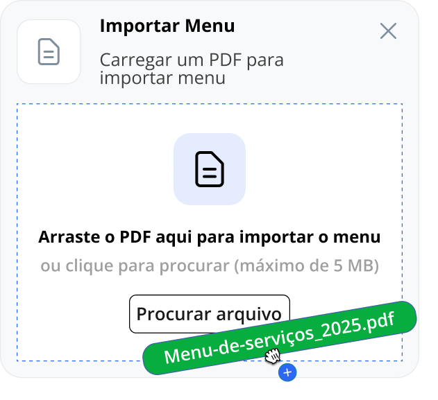 importação gratuita de menu de salão