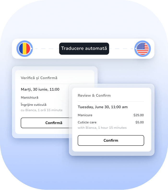 sistem de programări online pentru saloane traducător
