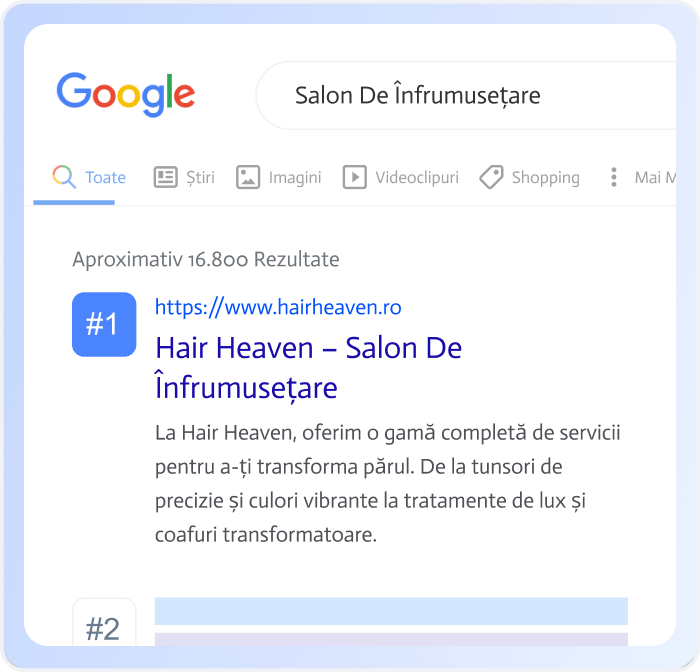 construiește un site salon optimizat SEO