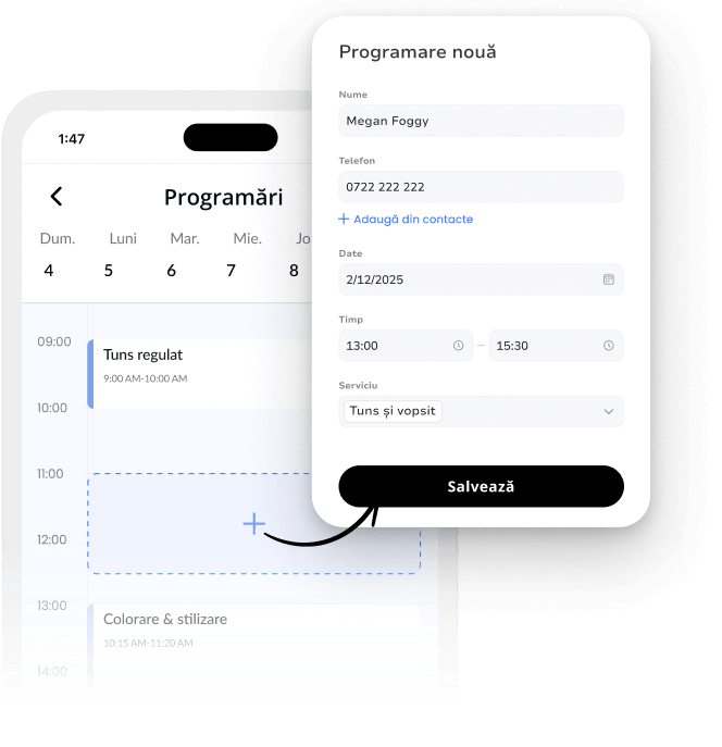 software salon gratuit programări manuale